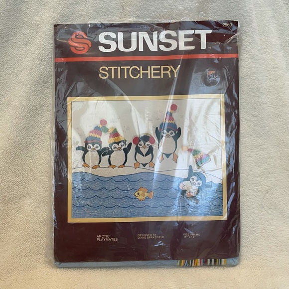 Penguin Crewel & Christmas Ornaments Cross Stitch - Monarch Bucilla Sunset - Picture 4 of 7